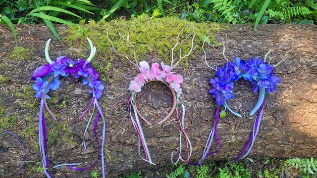 Twig Hairbands with Flowers and Butterflies