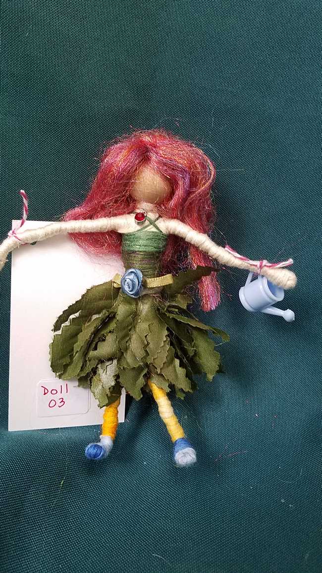 Read more: Fairy Doll & Accessories - 11 Piece Set -  Purple Hair - Green Leaf Skirt -  6'' Tall - Handmade
